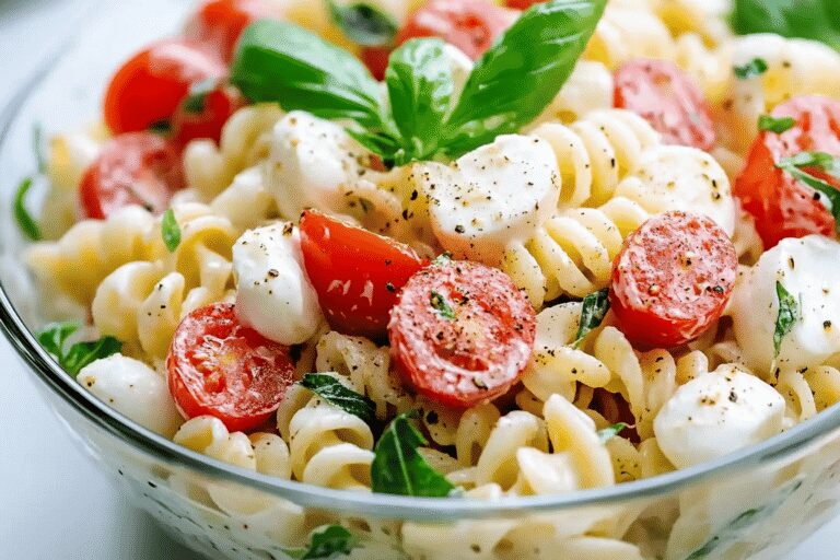 Creamy Caprese Pasta Salad