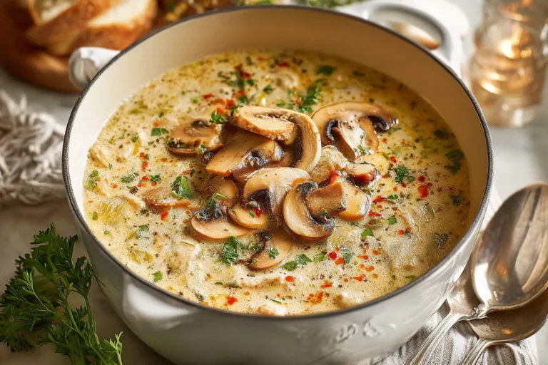 CREAMY CHICKEN AND MUSHROOM SOUP