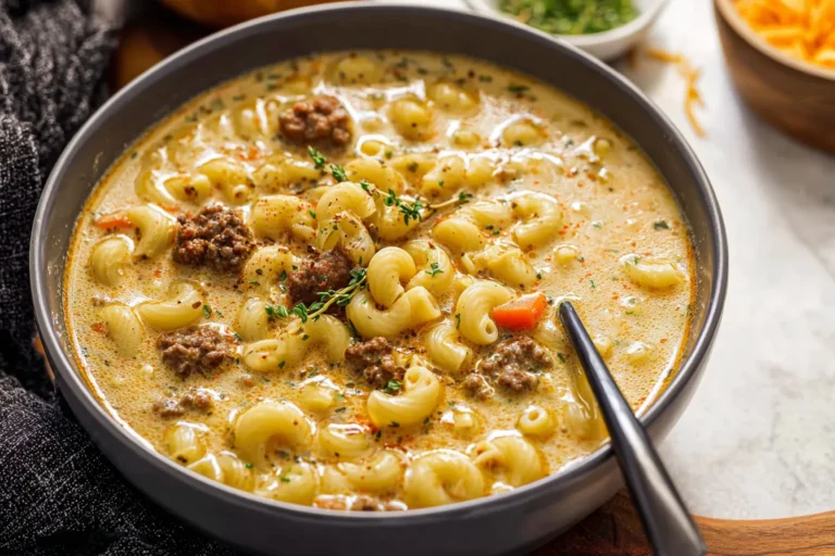 Easy Cheeseburger Mac and Cheese Soup