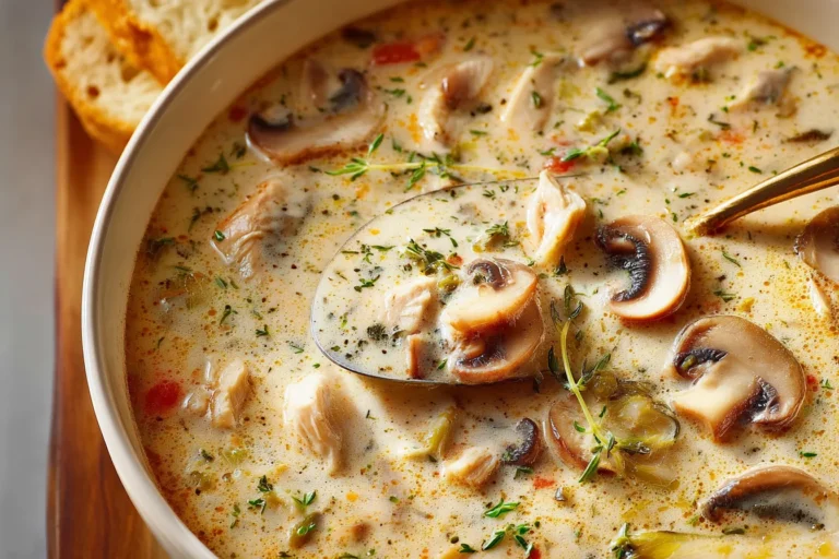Easy Creamy Chicken Mushroom Soup