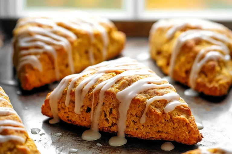 Easy Pumpkin Scones with Spiced Glaze