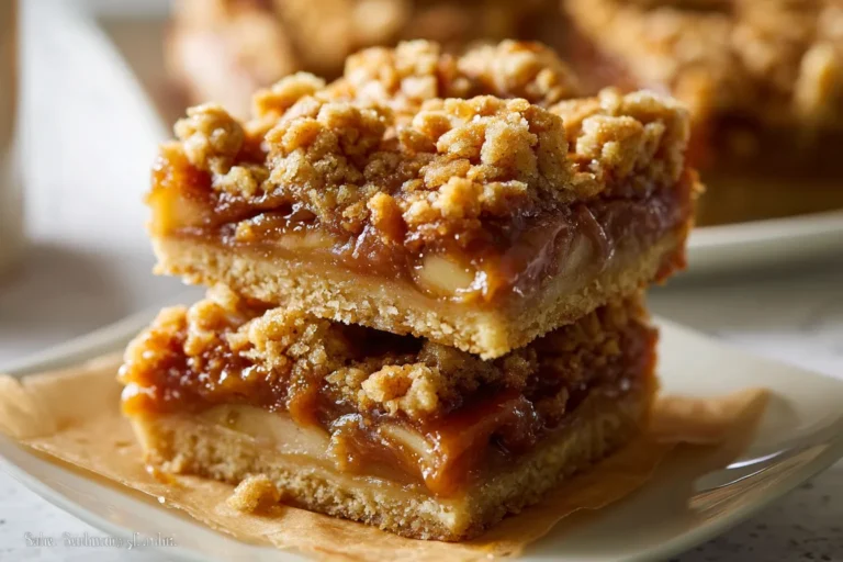 Gooey Salted Caramel Apple Pie Bars