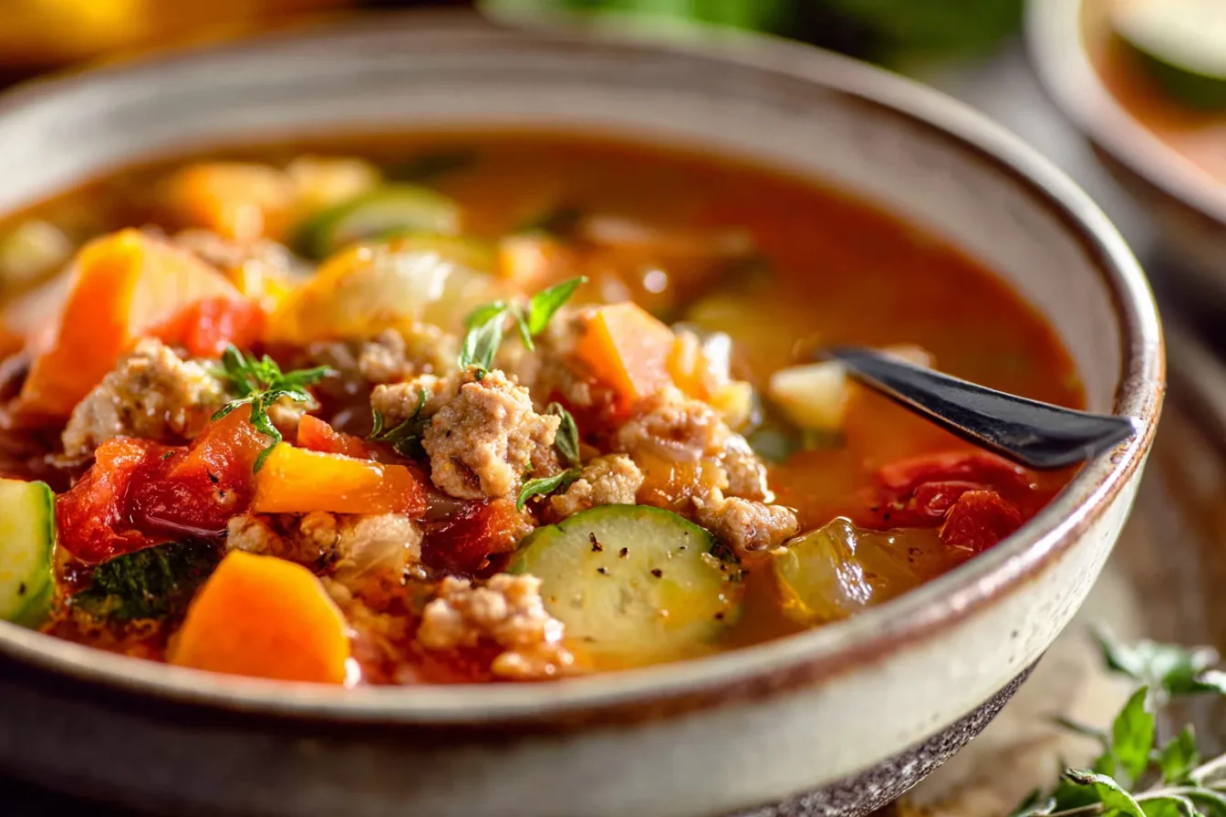 Healthy Ground Turkey Vegetable Soup