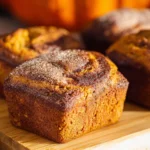 Moist Pumpkin Bread Mini Loaves with Cinnamon Swirl