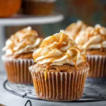 Moist Pumpkin Cupcakes with Salted Caramel Cream Cheese Frosting