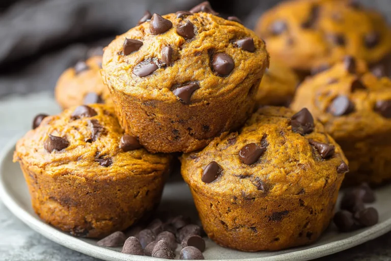 Moist Pumpkin Spice Muffins with Chocolate Chips