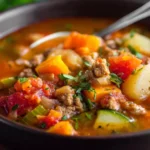 One Pot Ground Turkey and Veggie Soup Mins!