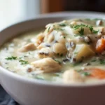 SLOW COOKER CHICKEN AND WILD RICE SOUP