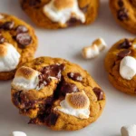 Soft Pumpkin Cookies with Chocolate & Marshmallow