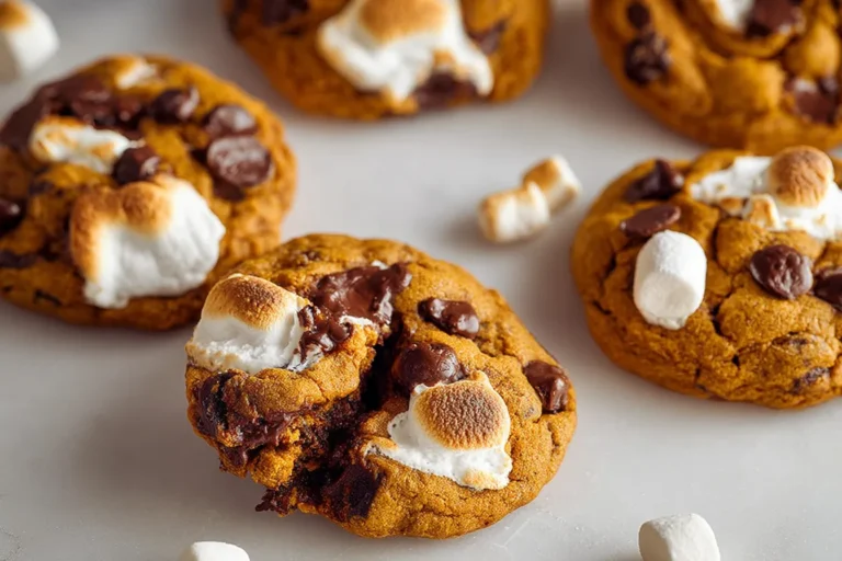 Soft Pumpkin Cookies with Chocolate & Marshmallow
