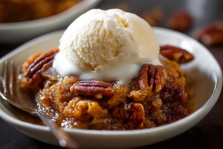 Warm Pumpkin Pecan Cobbler