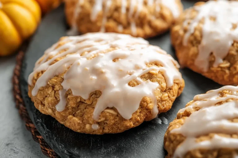 Bakery Style Iced Pumpkin Oatmeal Cookies (Better Than Starbucks!)