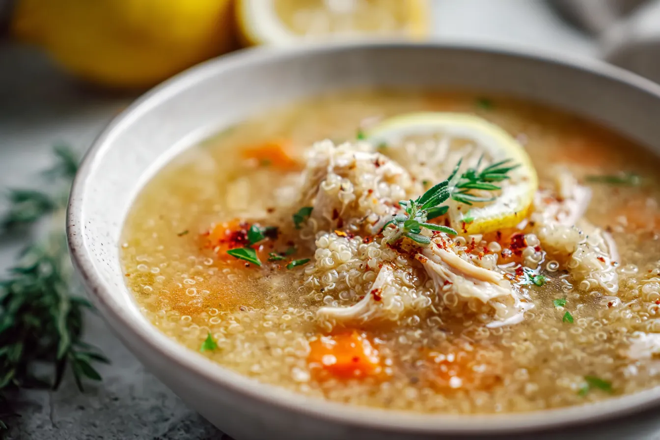 Cozy Lemon Chicken Quinoa Soup