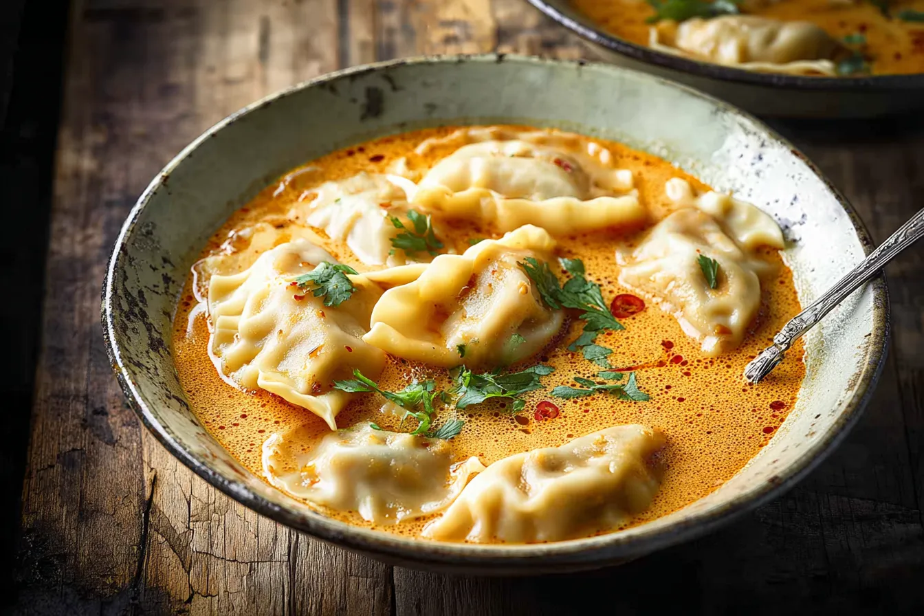 Cozy Thai Coconut Curry Dumpling Soup