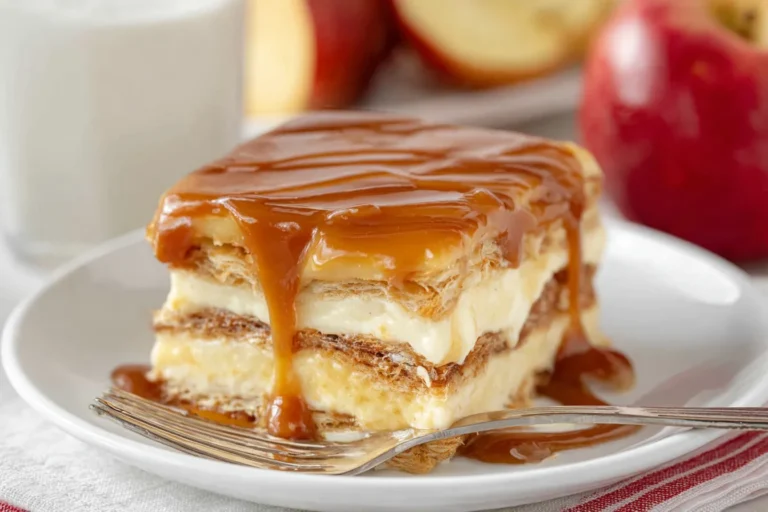 Decadent Caramel Apple Eclair Cake