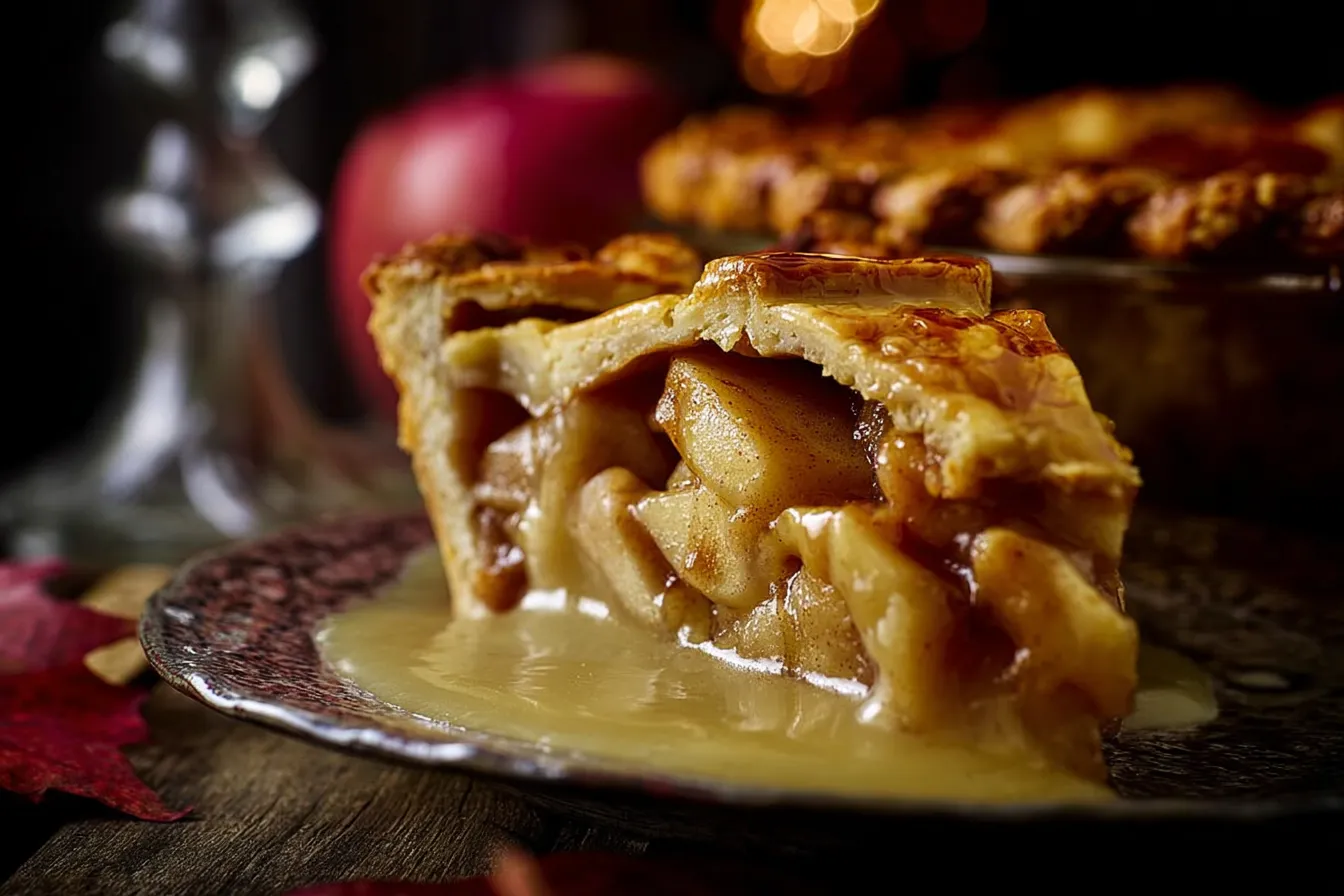 Decadent Toffee Apple Pie with Homemade Vanilla Custard