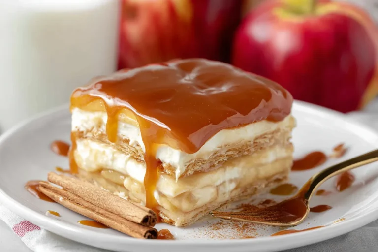 Easy Caramel Apple Eclair Cake