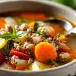 Easy Ground Turkey Soup with Fresh Veggies