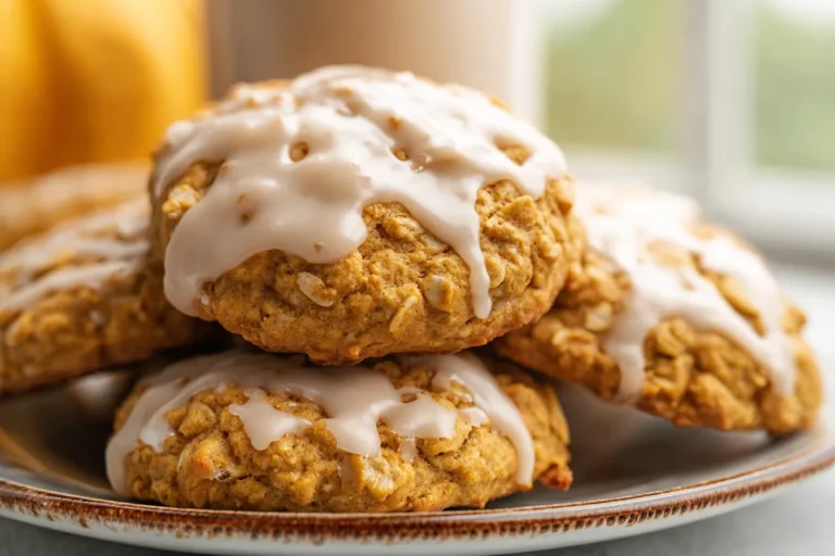 Easy Pumpkin Oatmeal Cookies with Creamy Icing