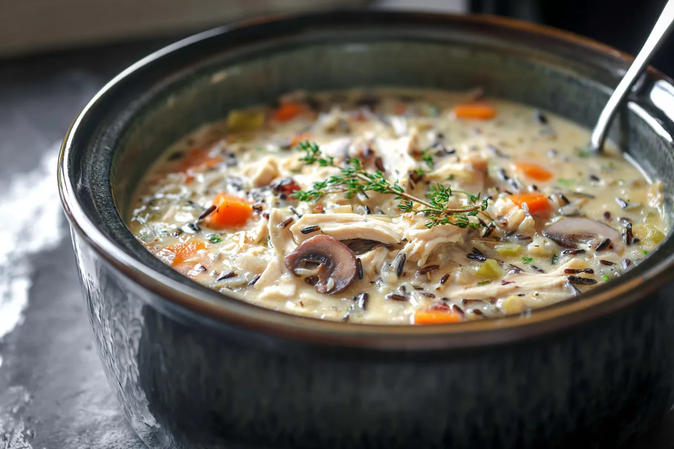 Easy Slow Cooker Chicken and Wild Rice Soup