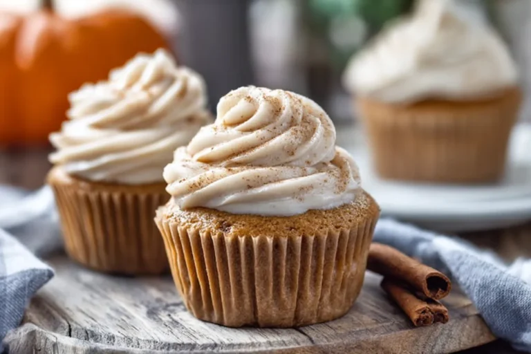Homemade Pumpkin Cupcakes with Cinnamon Frosting