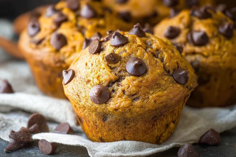 Homemade Pumpkin Muffins with Melty Chocolate Chips