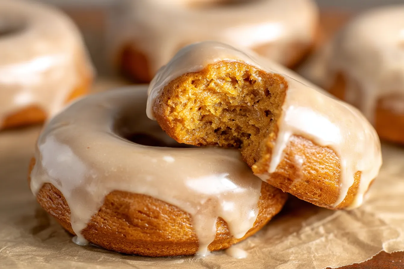 Moist Pumpkin Donuts with Maple Glaze