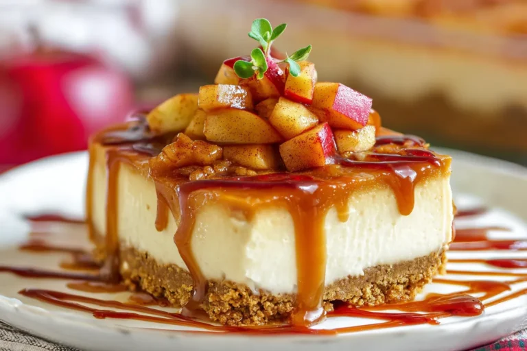 No Bake Caramel Apple Cheesecake