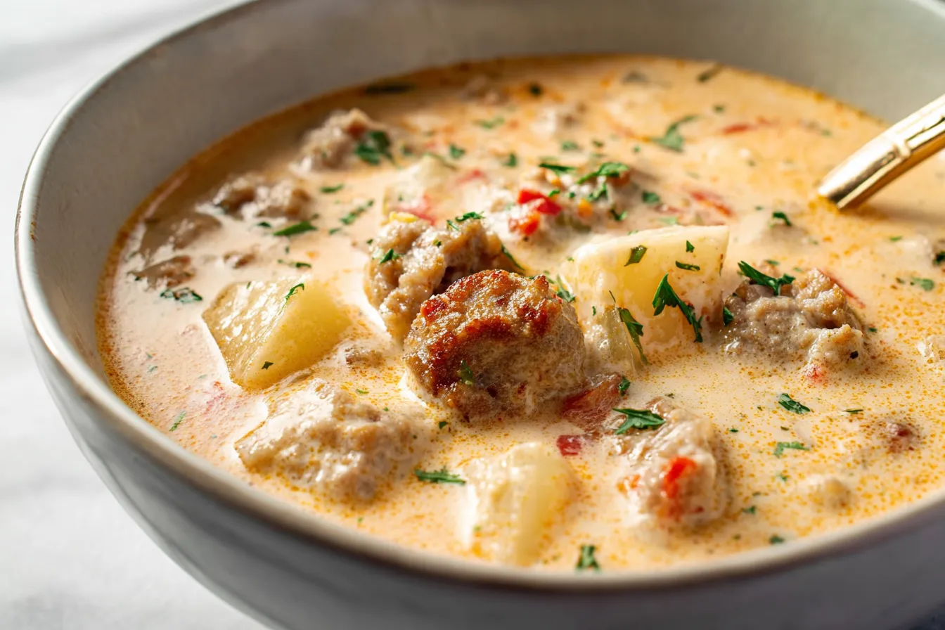 One Pot Creamy Sausage Soup