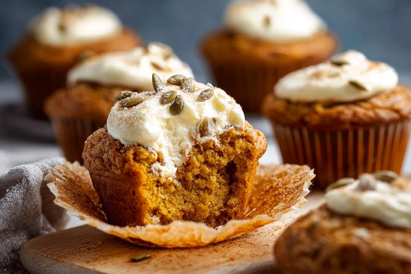 Soft & Fluffy Pumpkin Cream Cheese Muffins