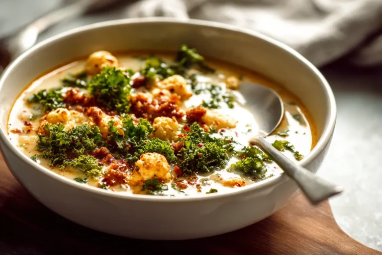 The Best Cauliflower Sausage Kale Soup