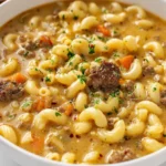 The Best Cheeseburger Macaroni Soup