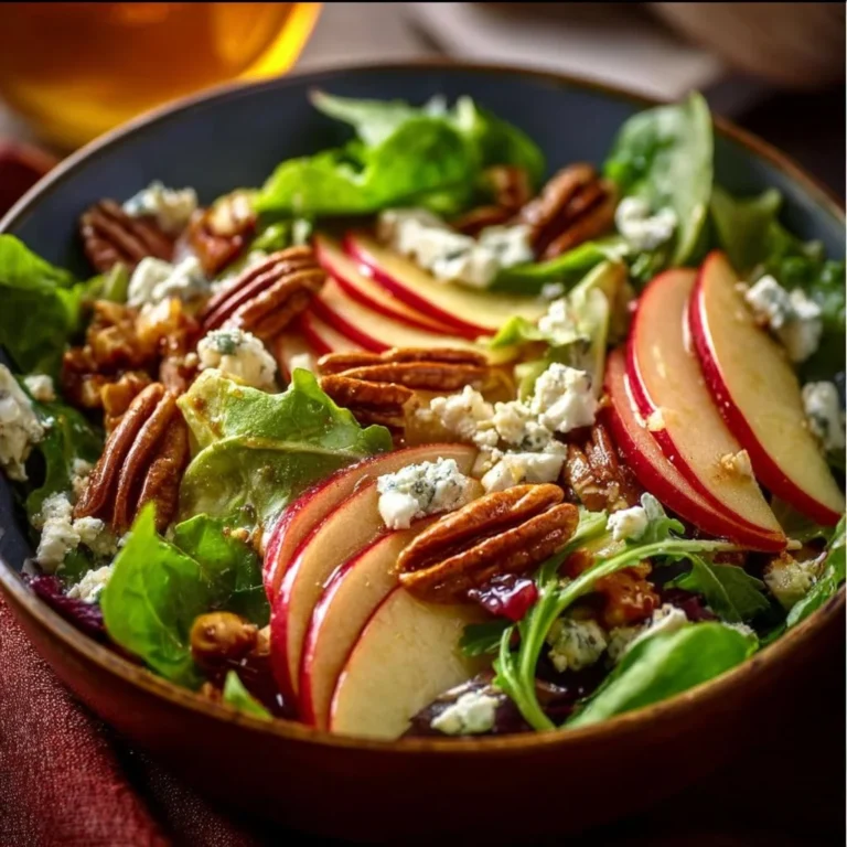Autumn Harvest Honeycrisp Apple and Feta Salad served in a rustic bowl.