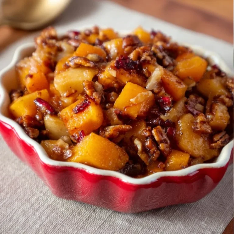 Delicious Butternut Squash Apple Bake with spices and fresh ingredients