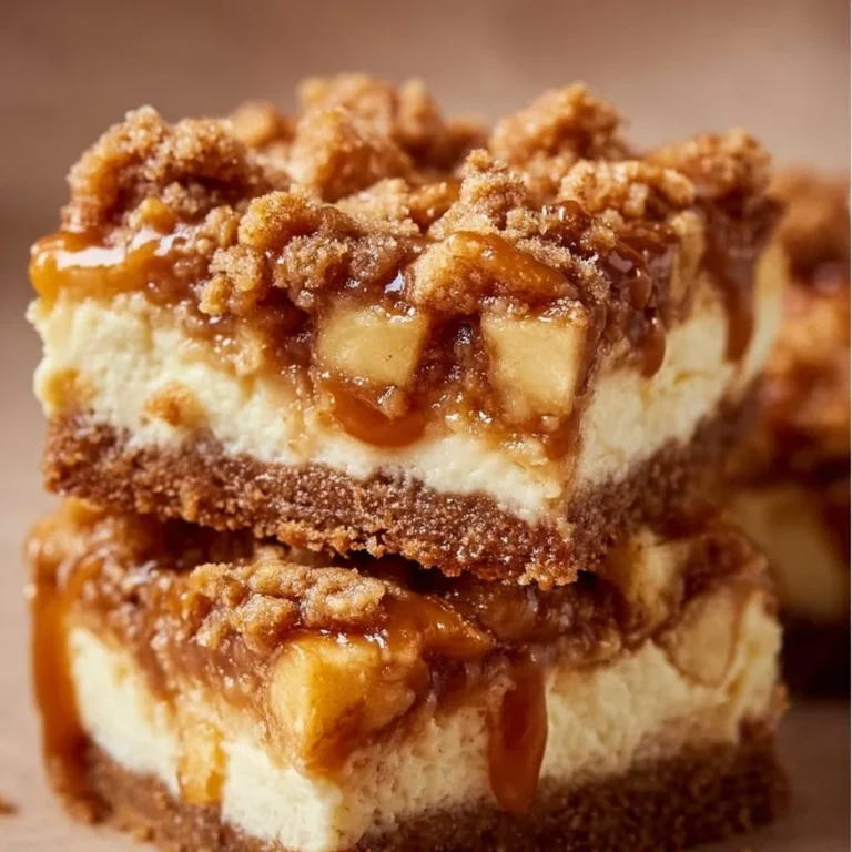 Delicious caramel apple cheesecake bars with a rich crust and creamy filling