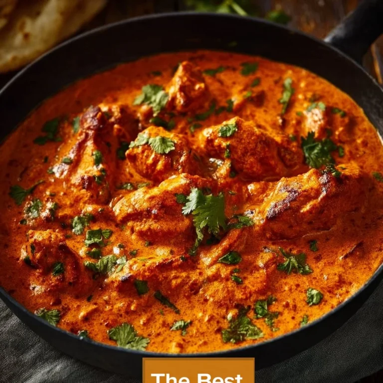 Delicious Chicken Tikka Masala served with rice and garnished with cilantro