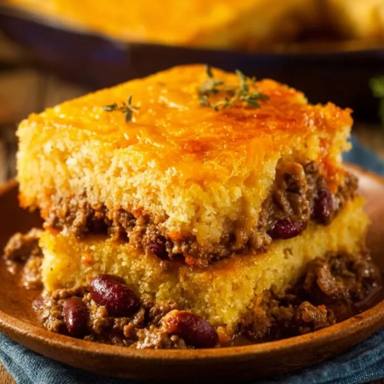 Delicious Cowboy Cornbread Casserole served in a rustic dish