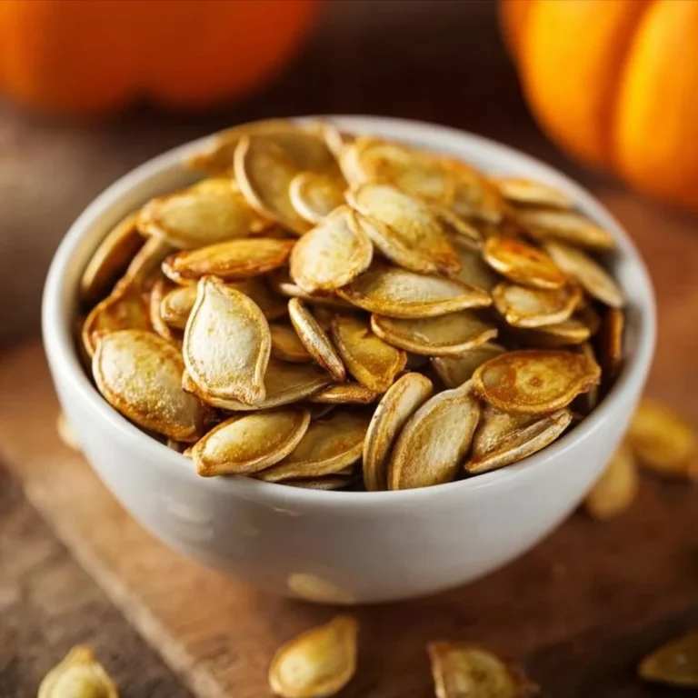 Crispy air fryer pumpkin seeds served as a healthy snack
