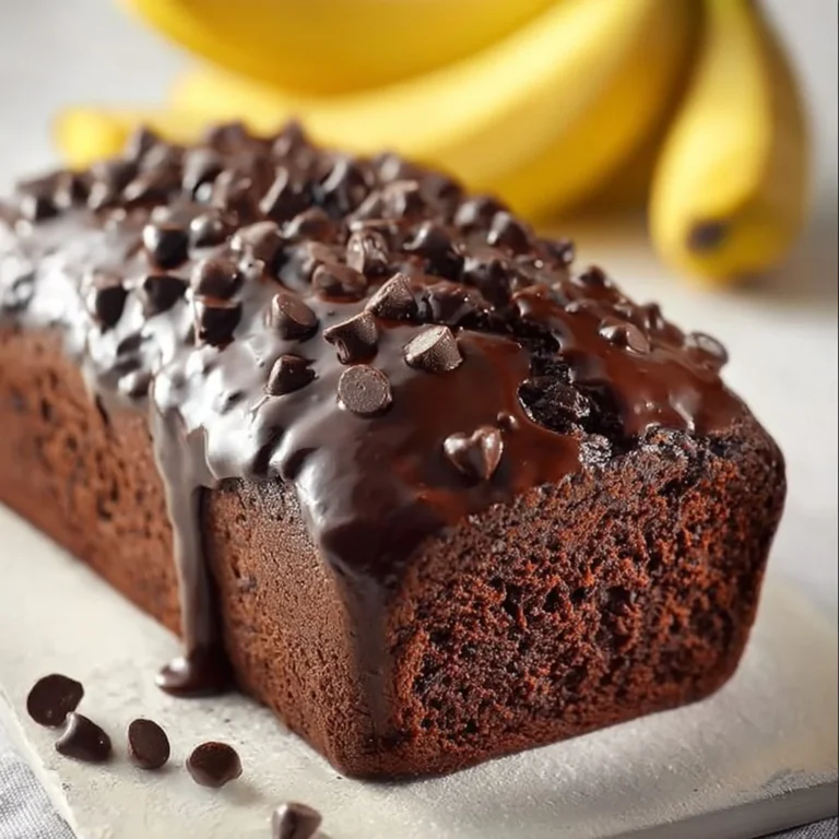 Delicious triple chocolate banana bread with rich chocolate flavors and ripe bananas
