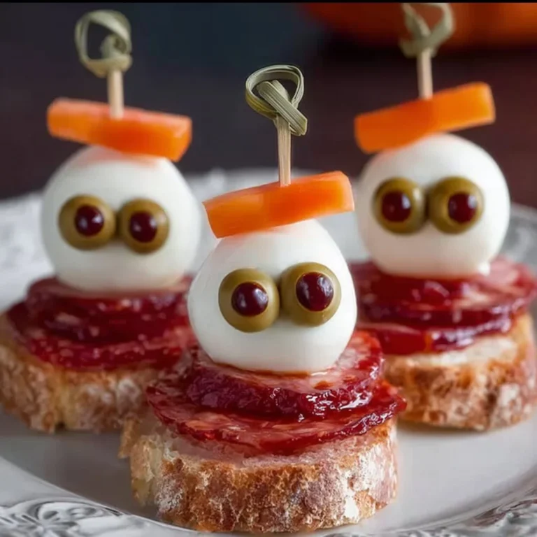 Spooky easy Halloween appetizers on a festive table.