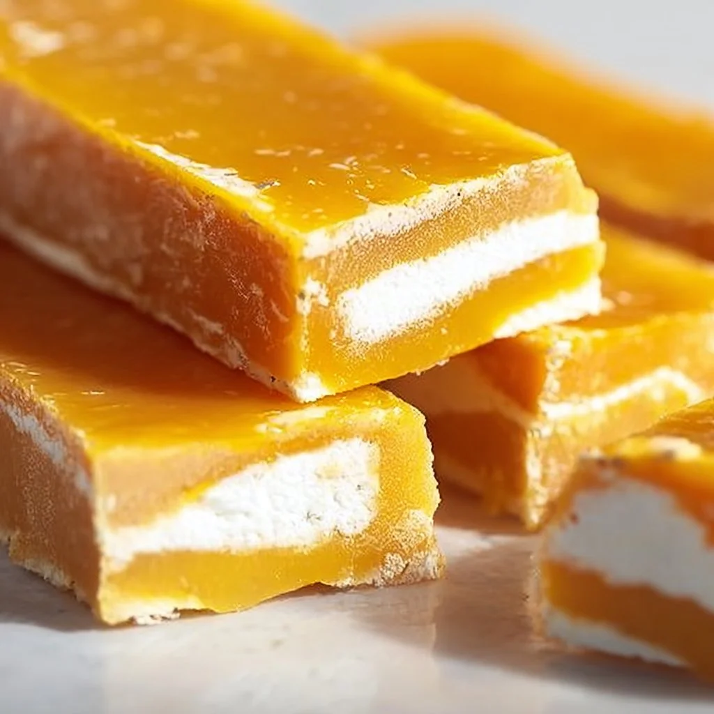 Delicious Egg Yolk Nougat on a decorative plate