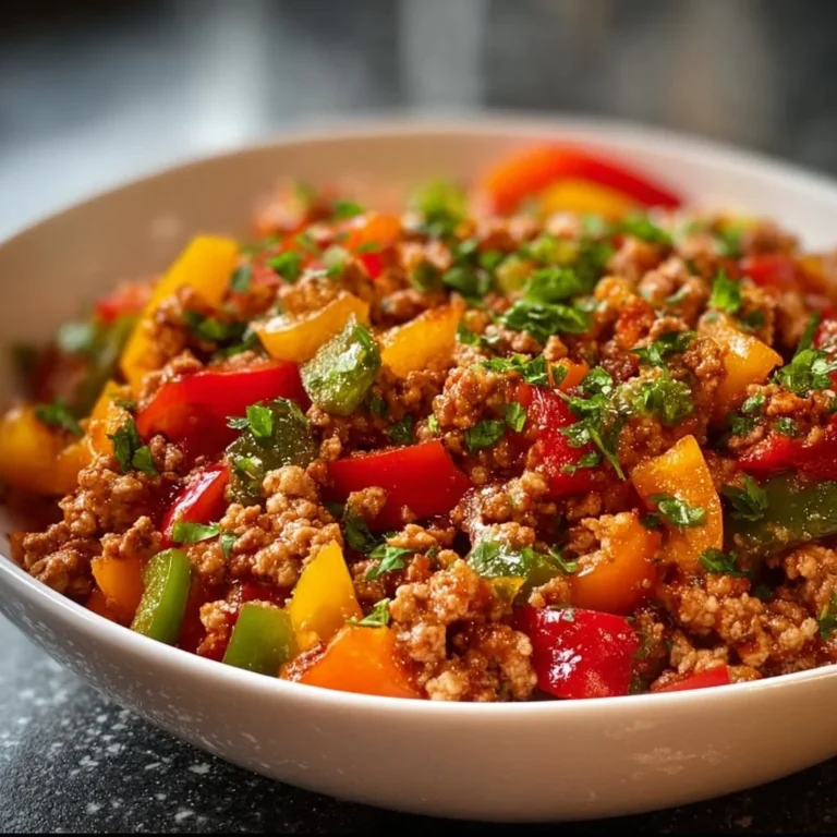 Ground turkey and peppers dish, healthy and flavorful recipe.