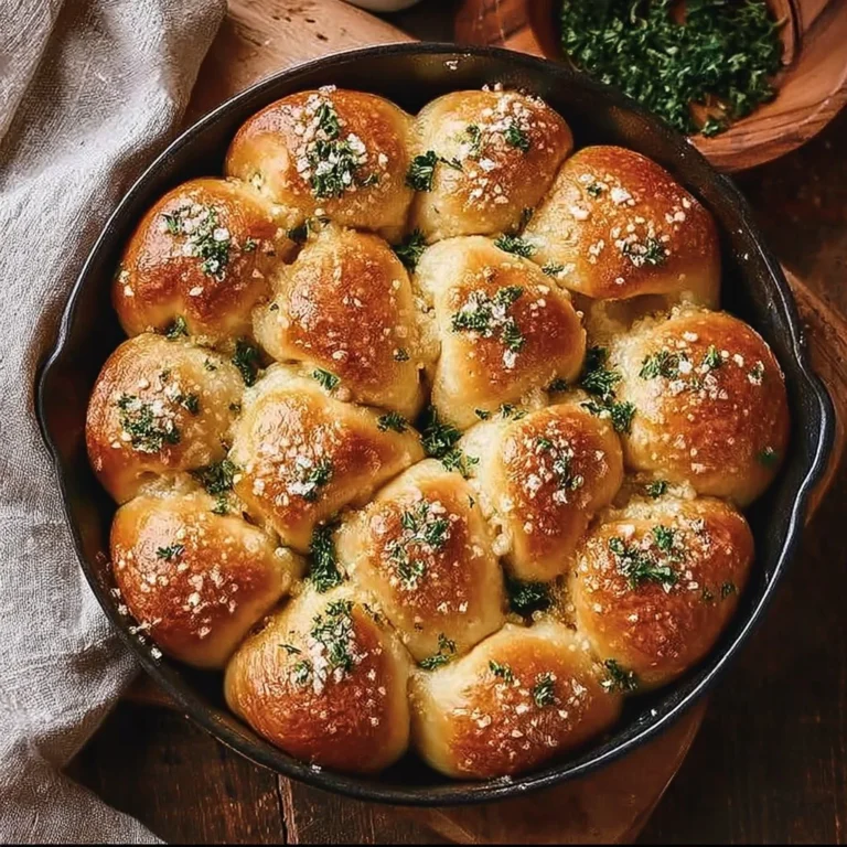 Homemade garlic knots fresh out of the oven, golden and buttery