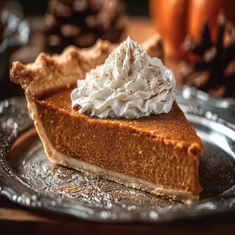 Freshly baked homemade pumpkin pie with whipped cream on top