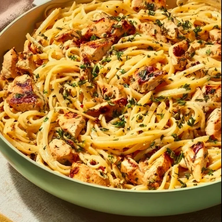Delicious Marry Me Chicken Pasta garnished with herbs and served on a plate