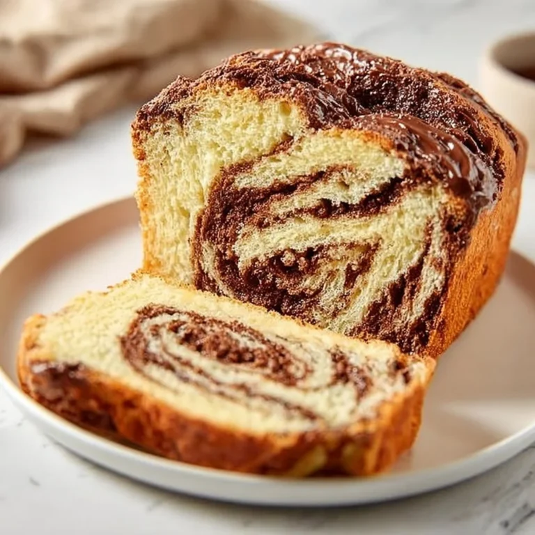 Delicious homemade Nutella swirl bread fresh out of the oven