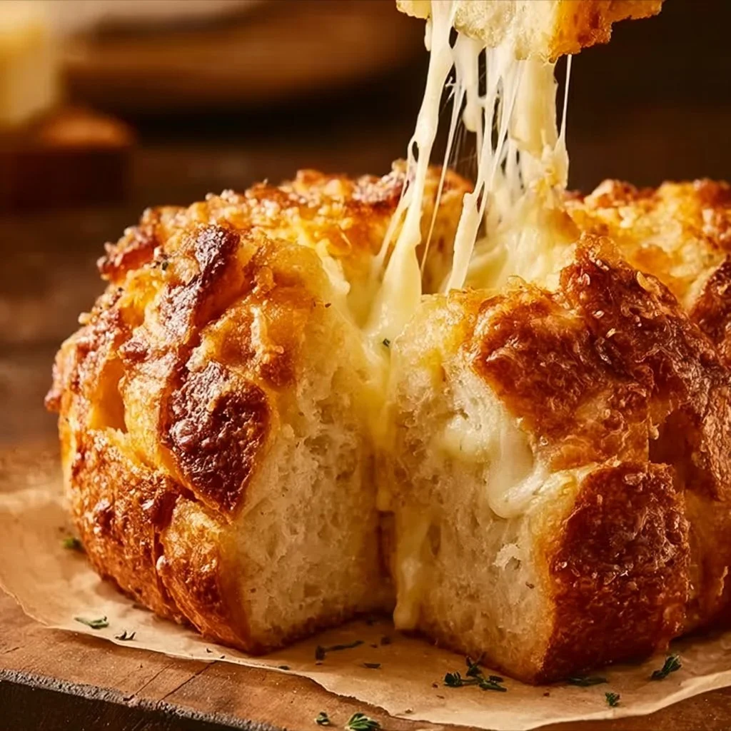 Savory pull apart bread with herbs and cheese, ideal for sharing.
