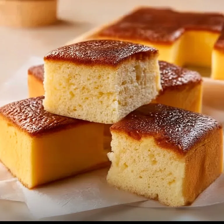 Delicious Sobao Pasiego, a traditional Cantabrian cake, served on a plate.