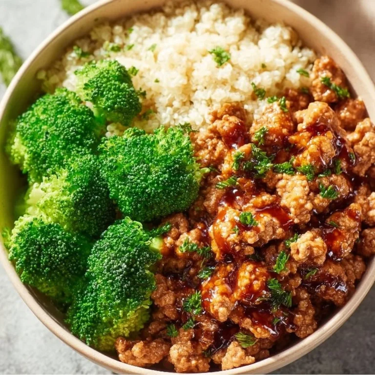 Sweet and Spicy Ground Turkey and Broccoli Bowls for a weeknight meal