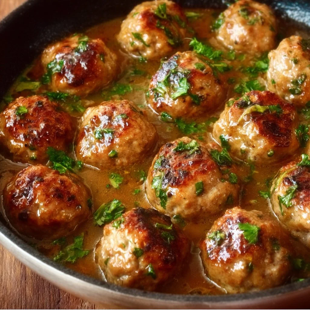 Thanksgiving turkey meatballs served on a festive table